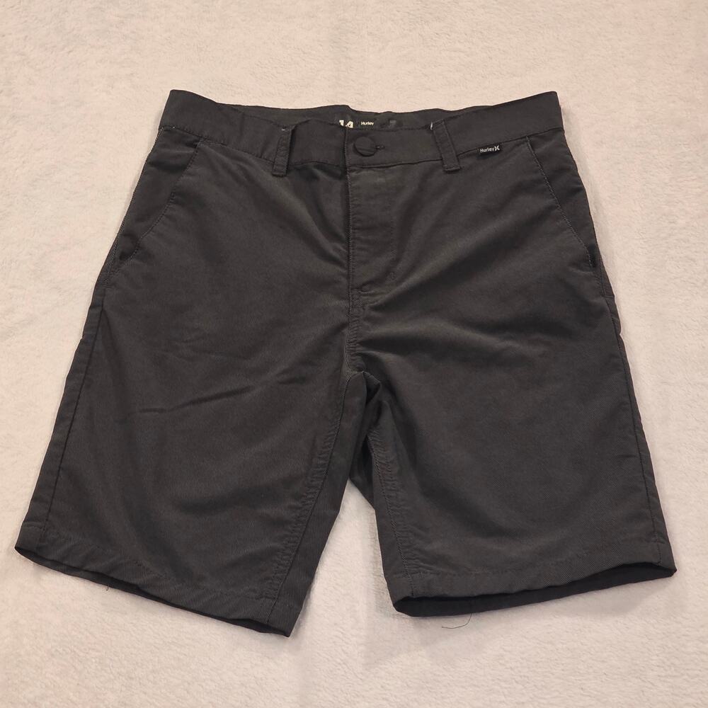 Hurley Boys Size 14 Black Hybrid Shorts Flat Front Casual